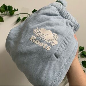 Roots Light Blue Cropped Sweatpants